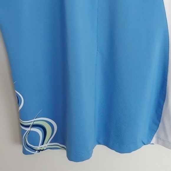 Vuarnet Sport Shirt Women's Size M Blue and White Sleeveless Collared Golf Shirt - Picture 5 of 7